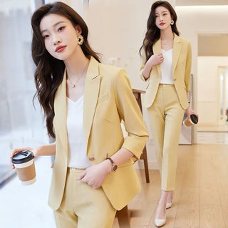 Office Lady Three Quarter Trousers Suit