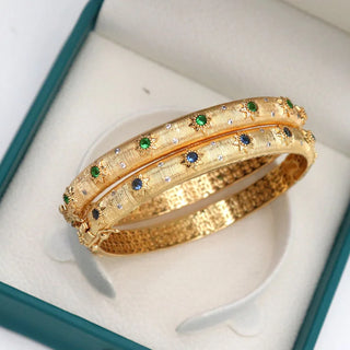 Italian 18K Solid Gold Plated Bangles