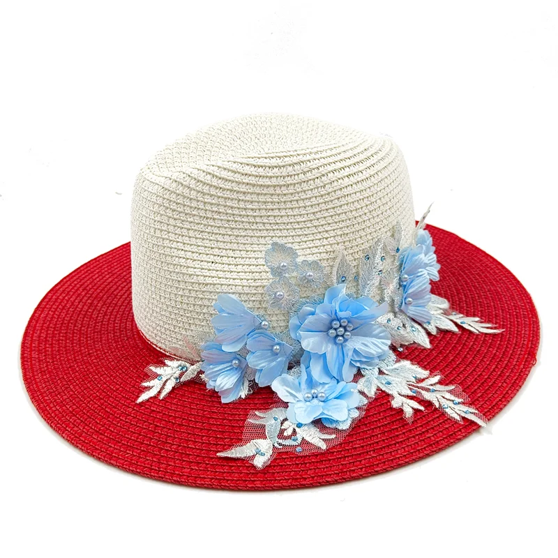 Embroidered Three-dimensional Floral Beach Hat