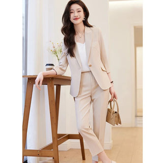 Office Lady Three Quarter Trousers Suit