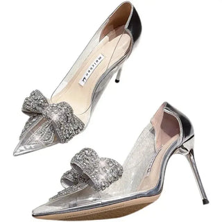 Rhinestone Transparent High Heel Shoes