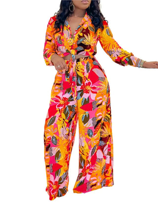 Wide Leg Trousers Two Piece Set