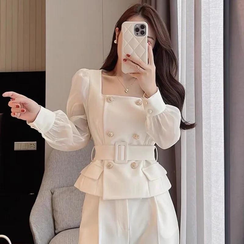 Luxury Wide Leg Two Piece Pants Set