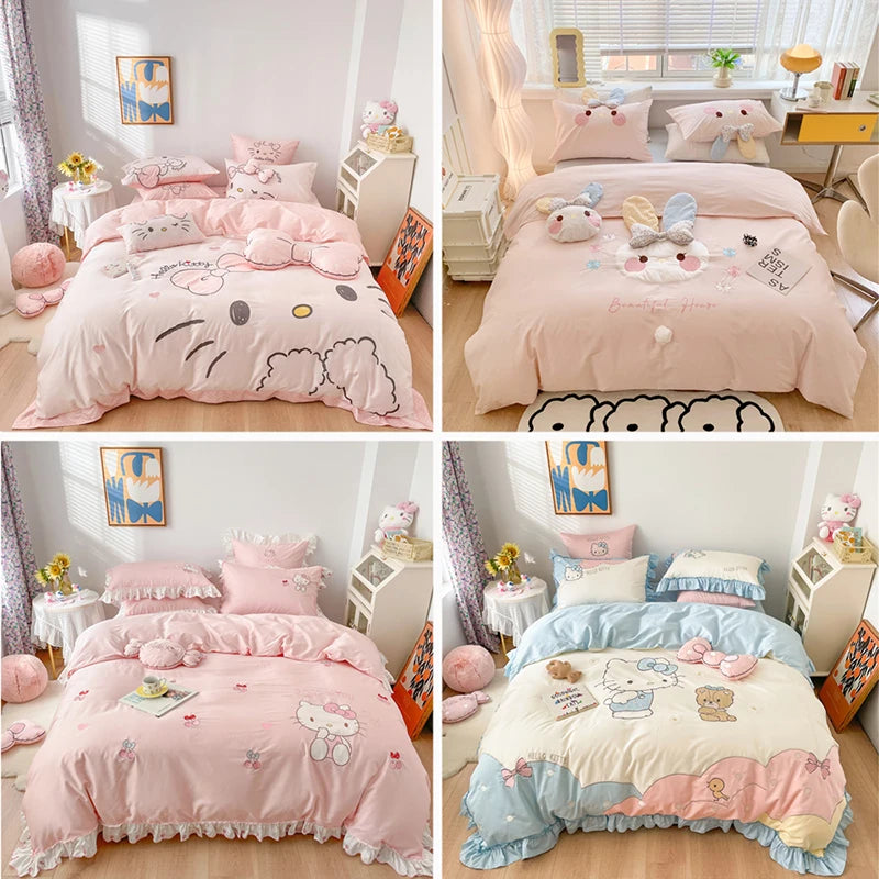 Hello Kitty Cotton Bedding Set