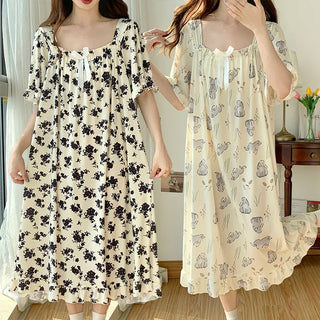 Plus Size Flower Sweet Nightgown