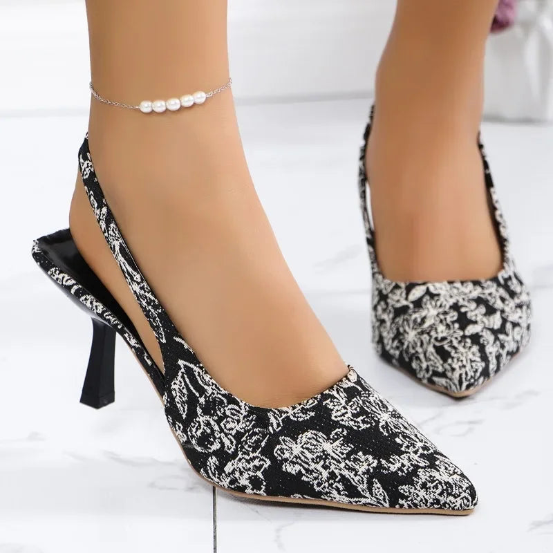 Elegant Party Pointed Toe Buckle Pumps Sandals