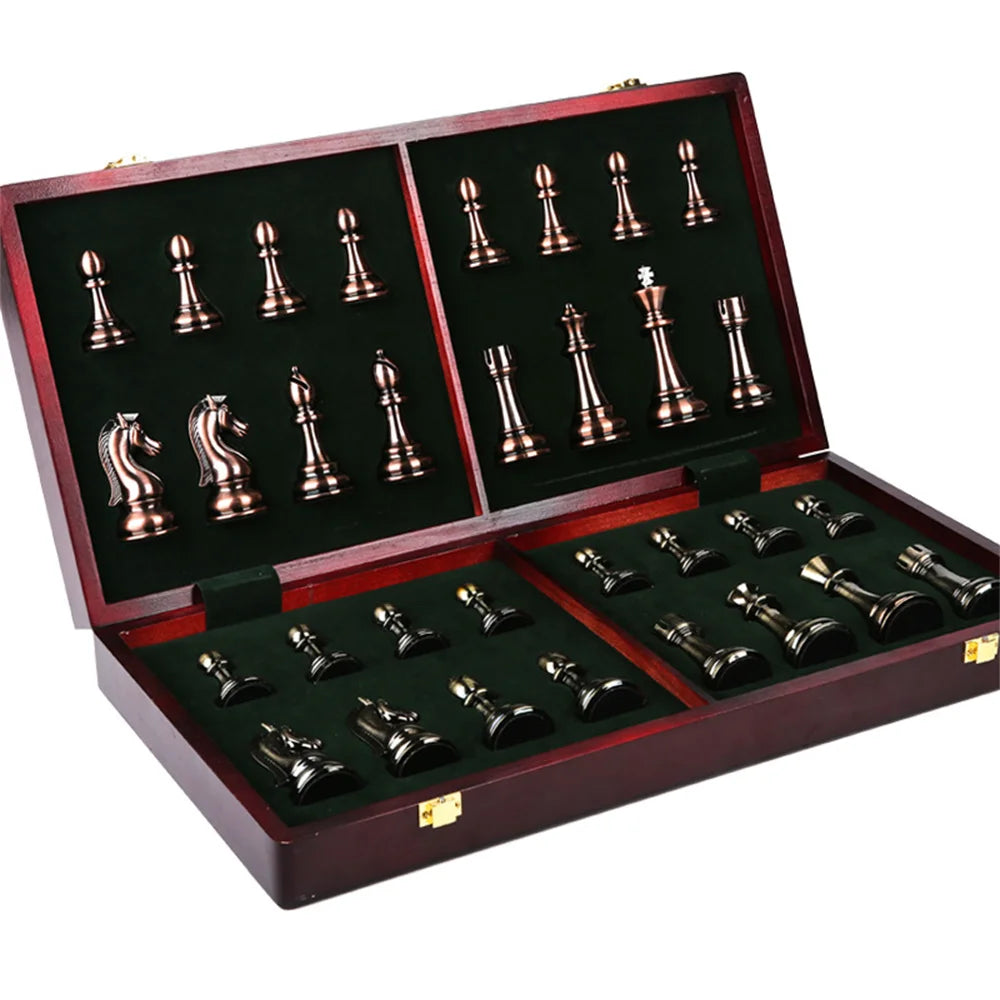 Luxury Bronze Metal Chess Board Game