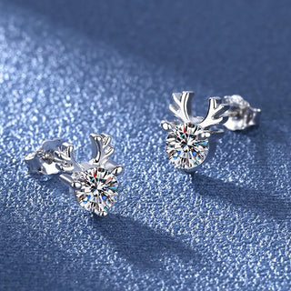 YAONUAN 0.5 Carat D Color Moissanite Fawn Ear Stud Earrings For Women 925 Sterling Silver Sparkling Piercing Earring Jewelry