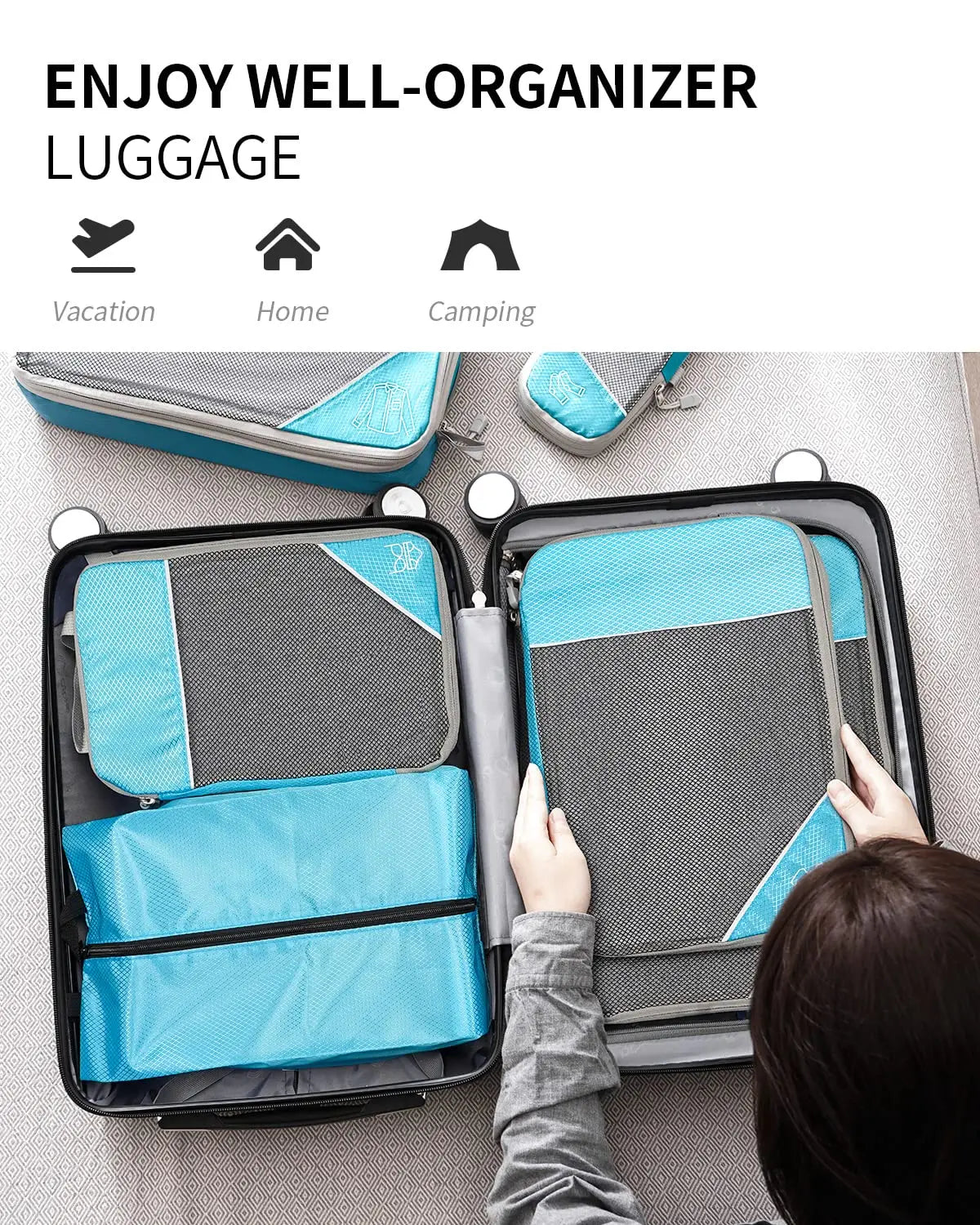 Portable Luggage Suitcase Organizer Set