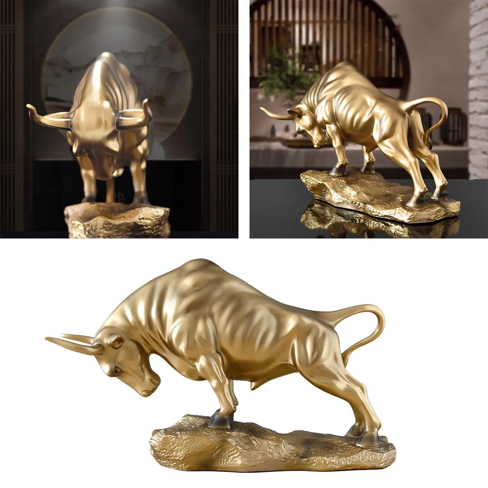 Bull Statue Sculpture Table Décor Figurine