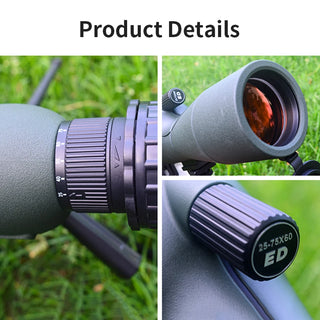25-75x60 HD Spotting Scope Zoom Monocular Powerful Telescope Bak4 Prism ED Lens For Outdoor Camping Bird Watching Shooting