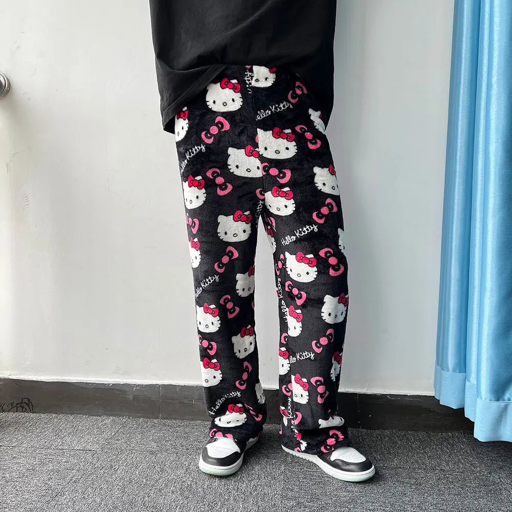 Women Warm Woolen Cartoon Pajamas