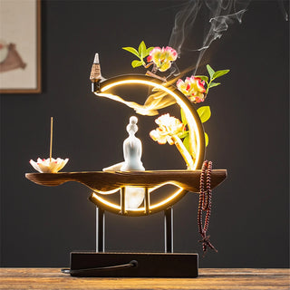 Ceramic Circle Light Office Decoration Incense Burner