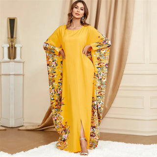 Floral Print Batwing Sleeve Maxi Dress