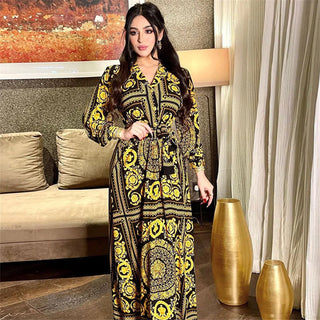 Printed Long Sleeve Maxi Dress