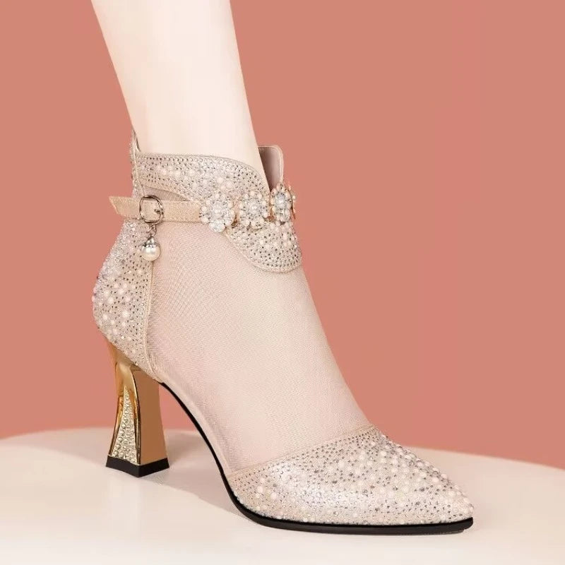 Rhinestone High Heel Comfortable Shoe