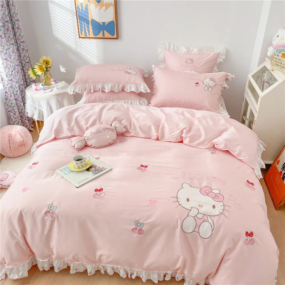 Hello Kitty Cotton Bedding Set