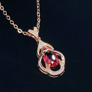 Rose Gold Ruby Gemstones Pendant