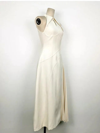 Asymmetric Elegant Sleeveless Pleated Dress