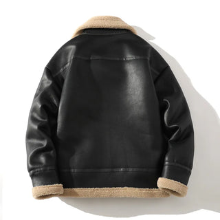 Oversized Leather Plush Thickened Jacket