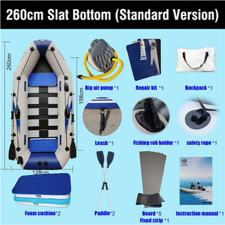 260cm inflatable boat for watersports,2-4Person High Quality bateau gonflable,Blue+Grey Sea kayak Boat,Outdoor Summer 보트