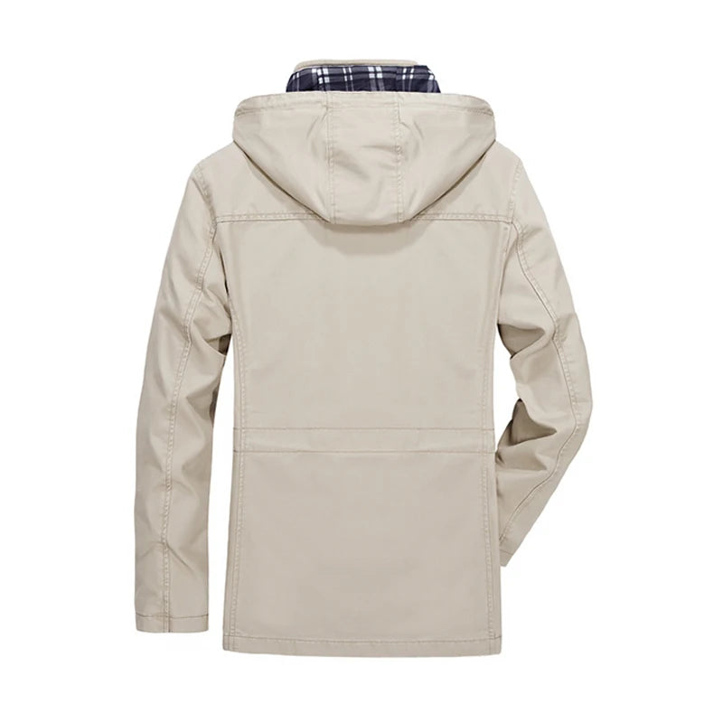 Multi Pockets Cotton Hooded Jacket