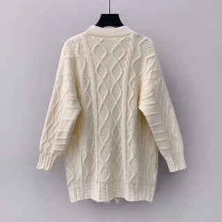 Medium Length Thickened Cardigan Sweater