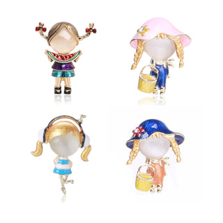 Trendy Cartoon Lady Brooches