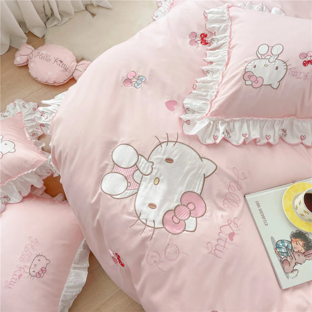 Hello Kitty Cotton Bedding Set