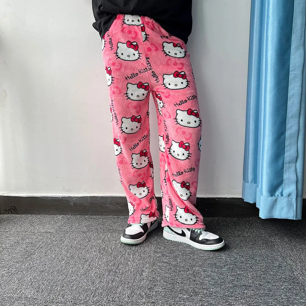 Women Warm Woolen Cartoon Pajamas