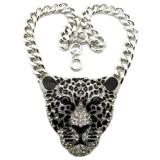 Joyas de hip hop con forma de cabeza de leopardo para Halloween