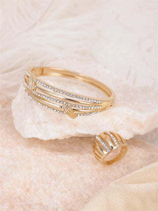 Luxury Open Side Crystal Bangles Set