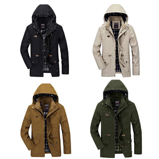 Multi Pockets Cotton Hooded Jacket