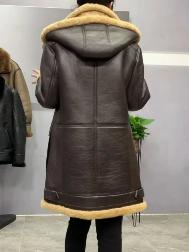 Genuine Sheepskin Winter Warm Coat