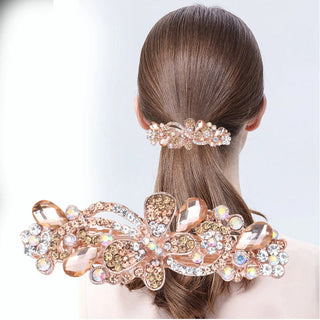 Horquilla para el pelo con forma de mariposa y diamantes de imitación