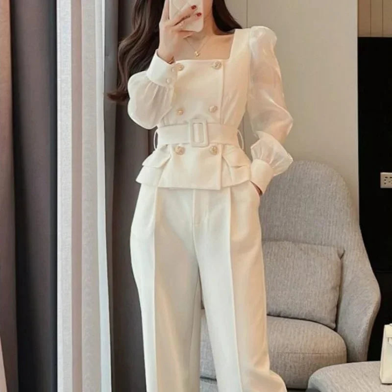 Luxury Wide Leg Two Piece Pants Set