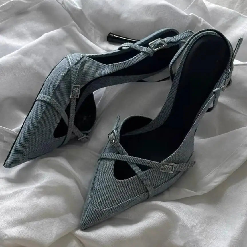 Luxury Pointed Toe Heel Sandals