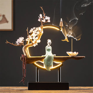 Ceramic Circle Light Office Decoration Incense Burner