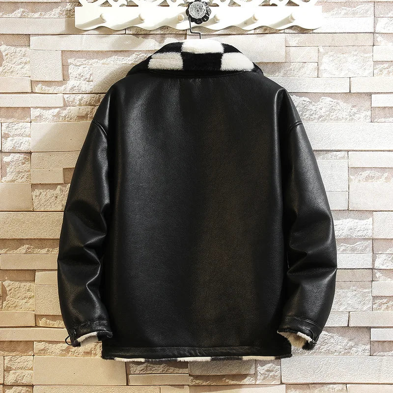 Leather & Fur Integrated Jacket