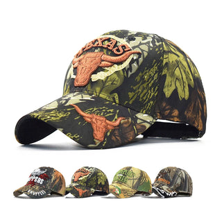 Gorra deportiva ajustada de béisbol con bordado de camuflaje