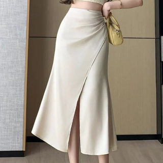 Pleated Fishtail Office Lady Skirts