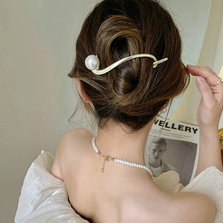 2024 Fashion Metal Pearl Hair Clips Hairpins Frog Buckle Ponytail Clip Barrettes Hairgrips Headwear Hair Accessorie For Women