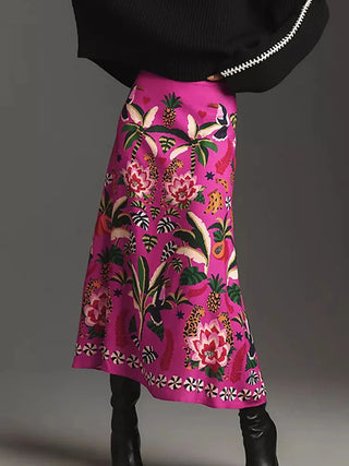 Elegant Floral Loose Fit Skirt