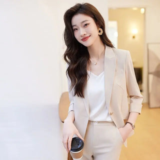 Office Lady Three Quarter Trousers Suit