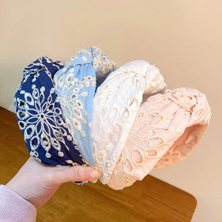 Embroidery Fabric Wide Hairbands