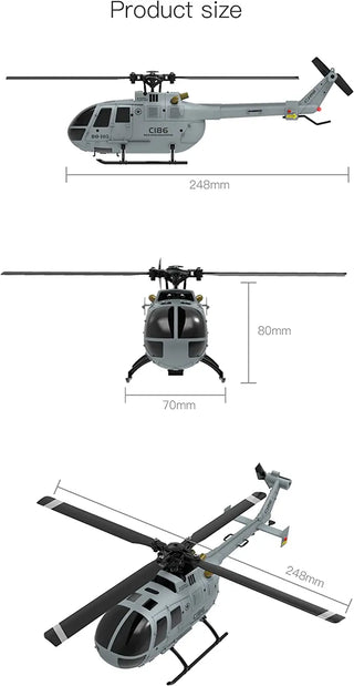 Nuevo helicóptero RC con 4 hélices y giroscopio de 6 ejes, modelo de helicóptero armado con control remoto, juguete adecuado para principiantes