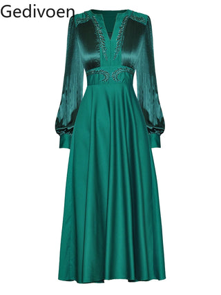 Elegant Beaded 3D Diamond Party Dress
