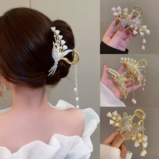 Horsetail Tassel Pearl Hair Clip