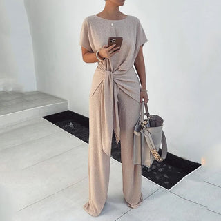 Fashionable Knitted Pants Suit