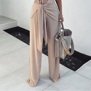 Fashionable Knitted Pants Suit